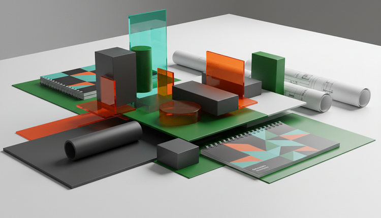 Layered architectural blocks and blueprints